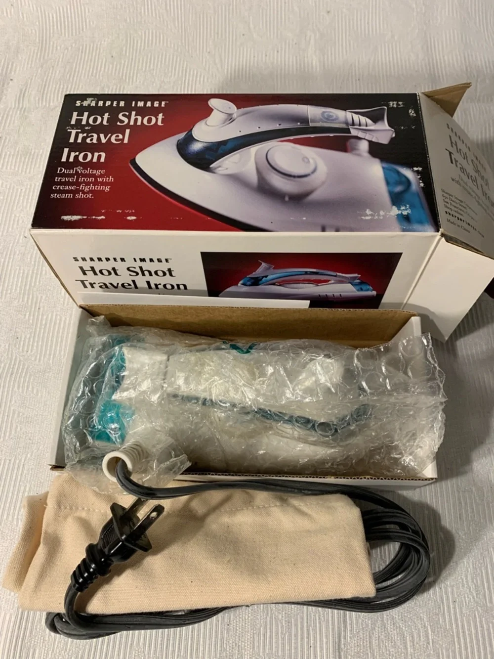 Sharper Image Travel Steam Iron - White and Teal Accents